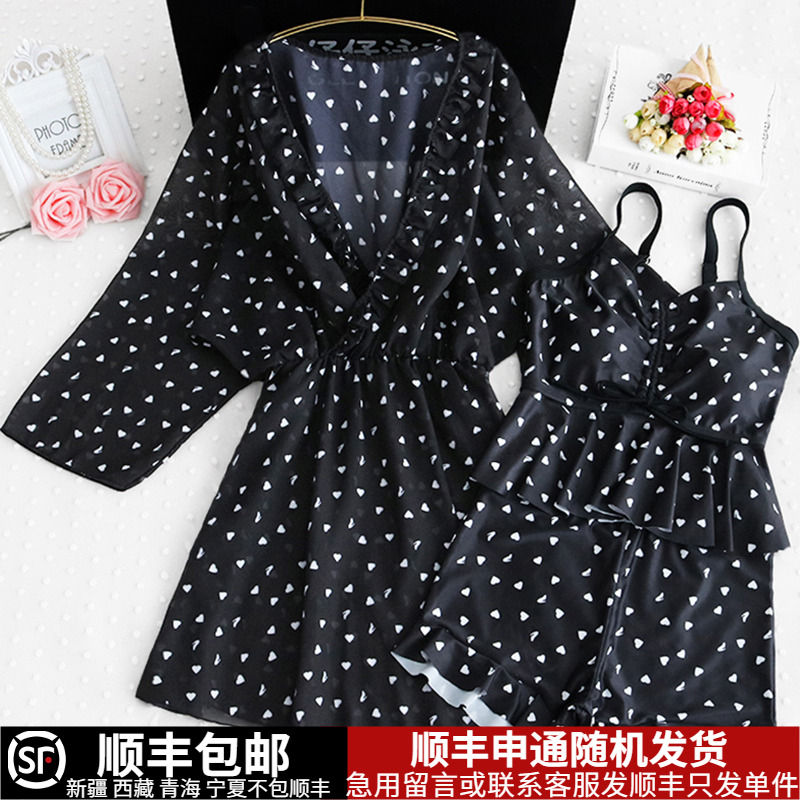 大码泳衣三件套女夏仙气