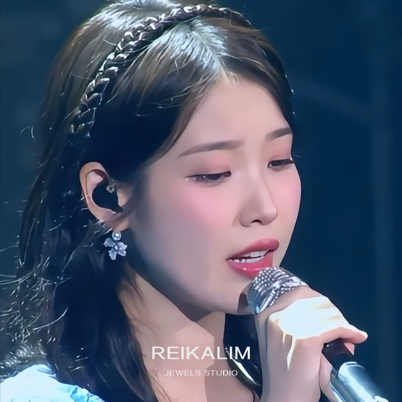 ins风水晶花朵耳饰女高级感