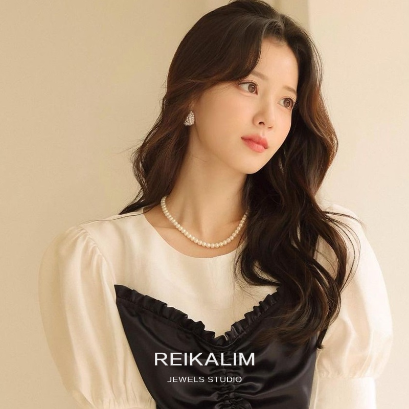 韩系ins珍珠项链正圆强光锁骨链