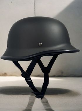 3C认证机车复古头盔摩托车头盔瓢盔哈雷德式钢盔帽大兵盔巡航半盔