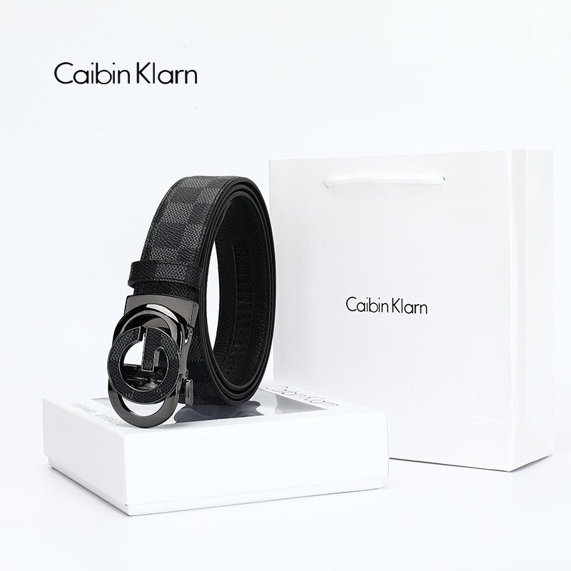 Caibin Klarn正品皮带男真皮男士腰带送男友老公礼物2026新款裤带
