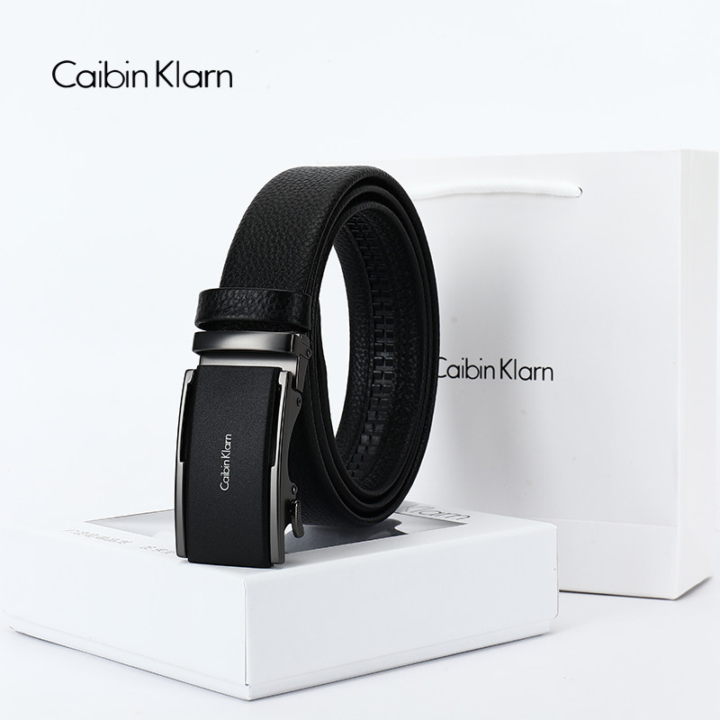 Caibin Klarn高端皮带男2026新款真皮男士腰带头层牛皮裤带男正品