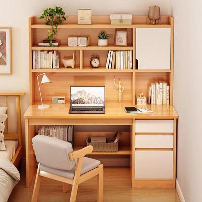 书桌书架一体桌子带书柜简约家用卧室电脑桌台式学生学习写字桌子