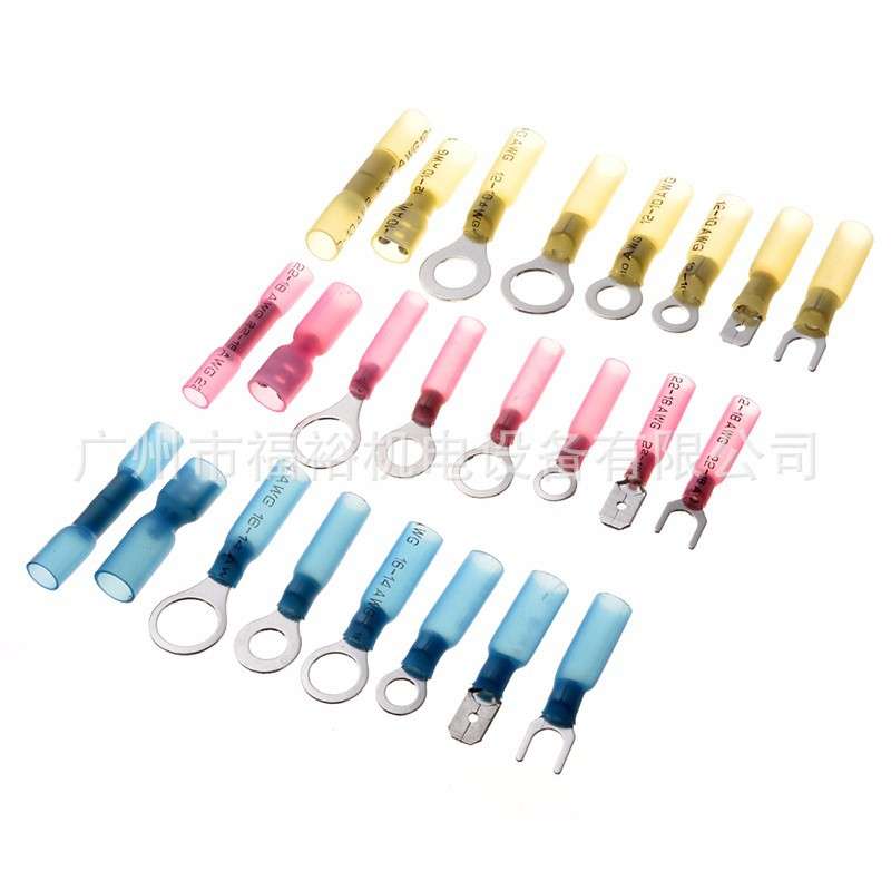 跨境爆款 250pcs盒装防水热缩中接端子套装 热缩接线端子组合