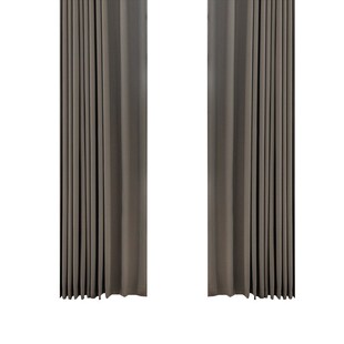 现代简约奶油风全遮光窗帘布卧室客厅飘窗遮阳帘棉麻成品窗帘