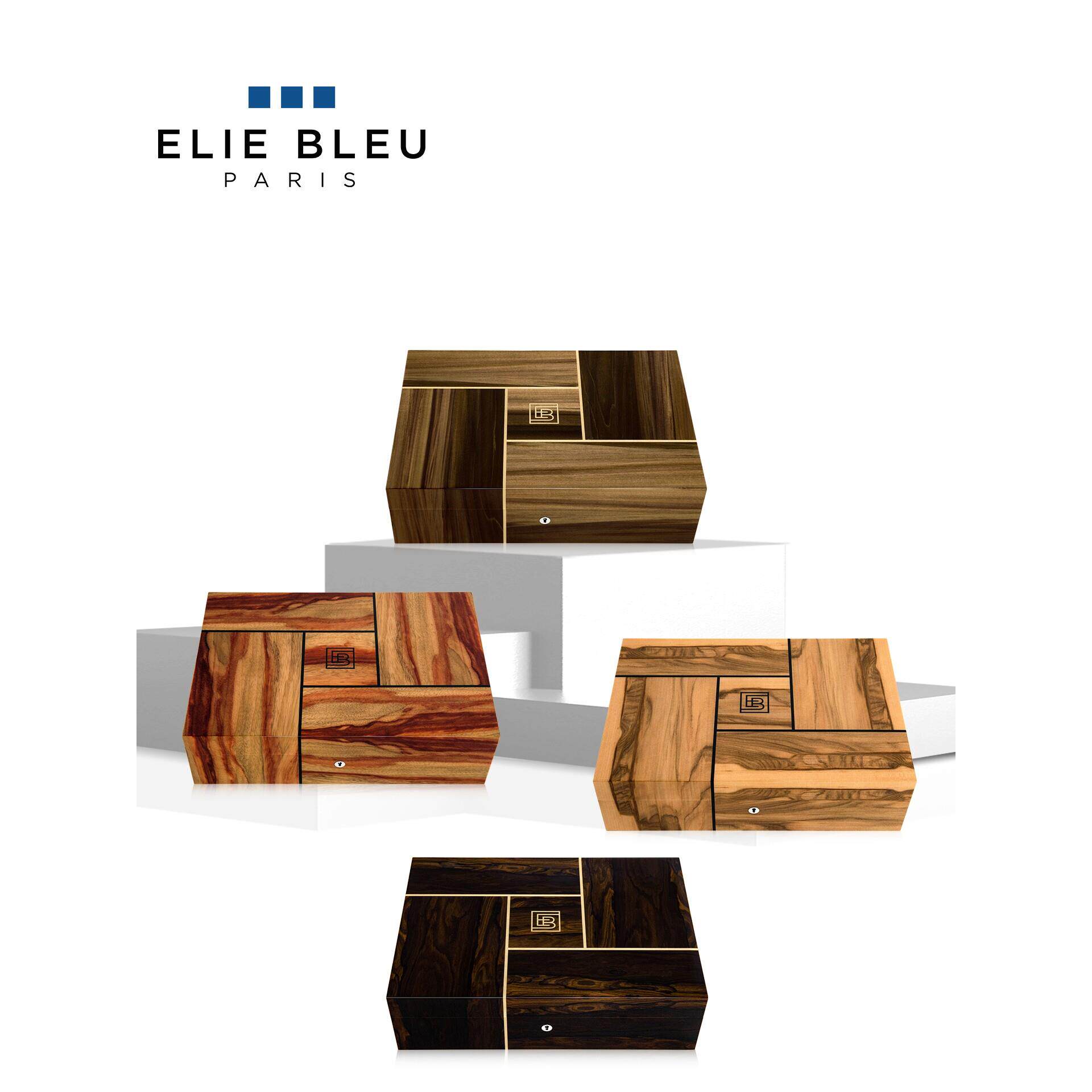 ELIE BLEU徽章雪茄保湿盒古巴男士专用烟盒箱高级大容量密封送礼