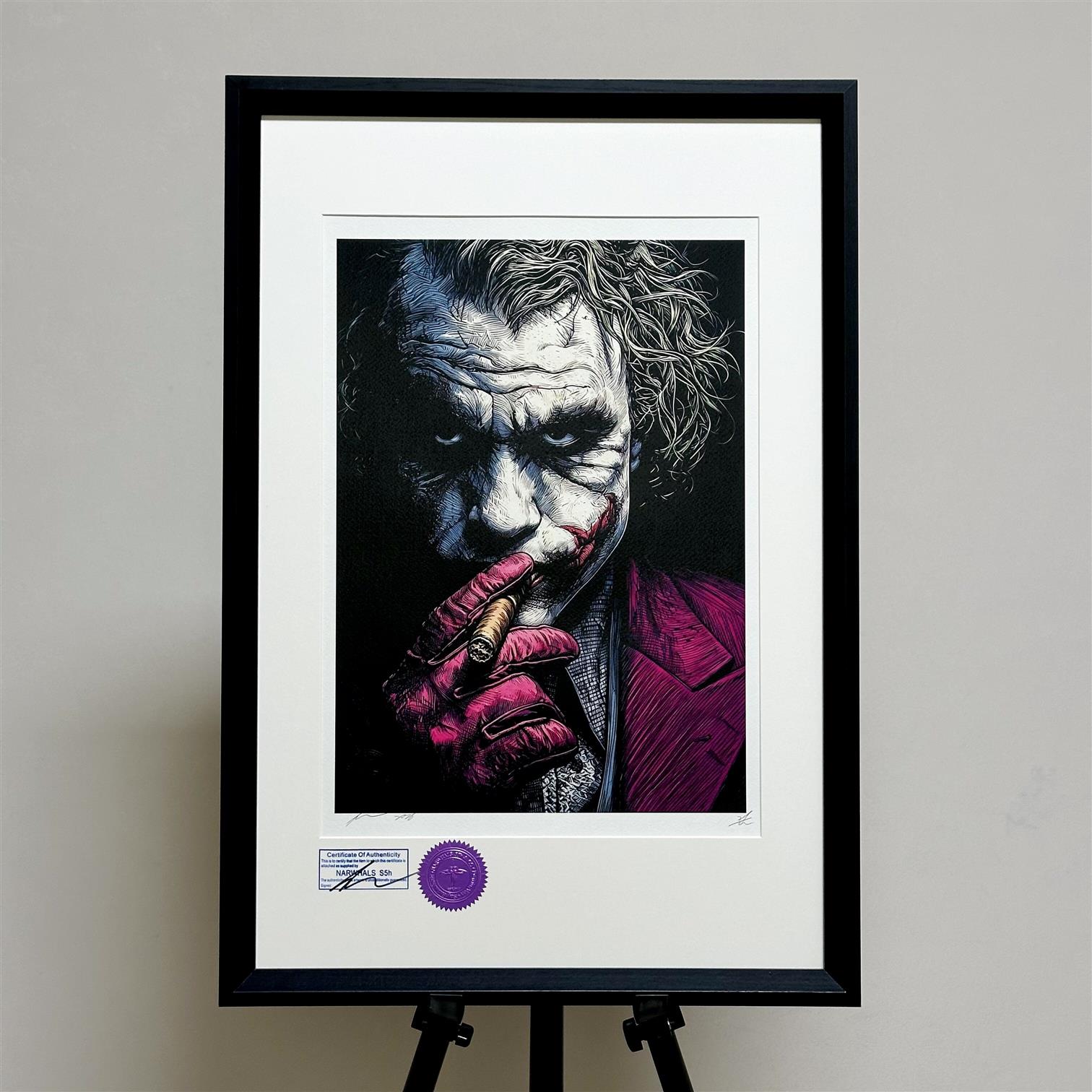 S5h限量潮流艺术版画 小丑Joker 雪茄装饰画客厅餐厅玄关挂画