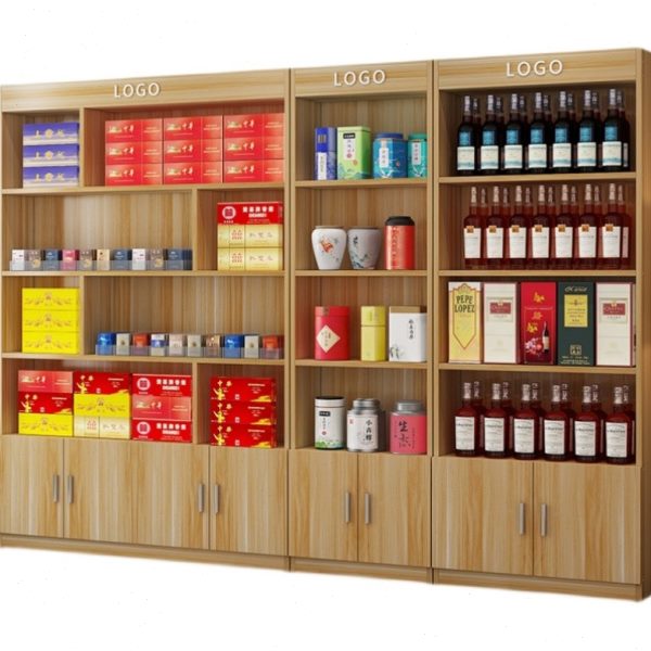 储物货架置物架组合酒柜展柜利茶叶店烟便多层超市产品展示柜酒H