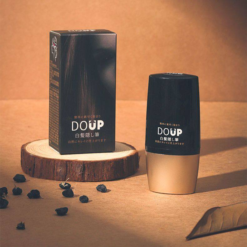 DOUP白发遮盖笔美发黑发一次性补色梳头式设计植物补发根棕色可洗