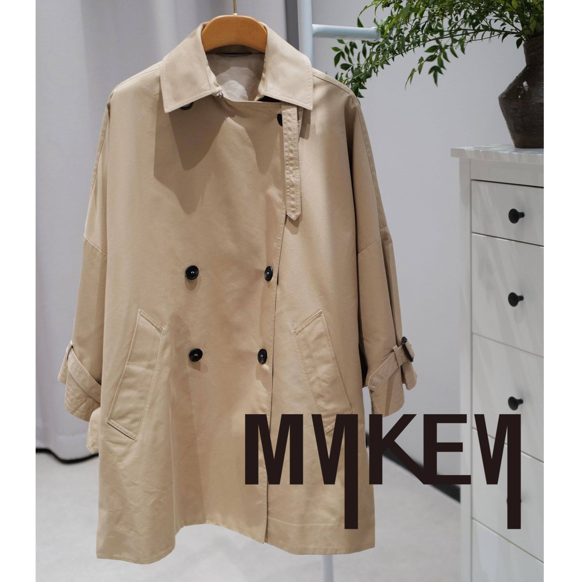 Mykey女士|小众设计师款_经典廓形英伦感风衣MK4F420