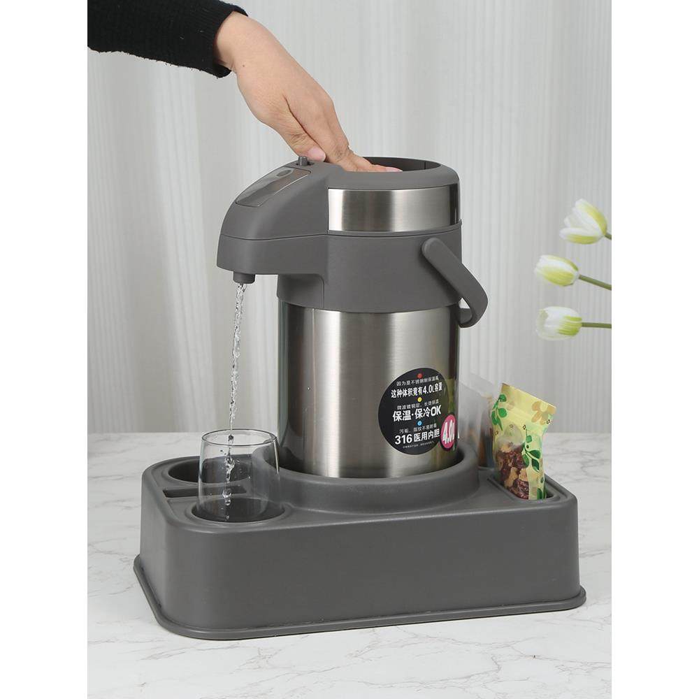 匡迪按压式不锈钢热水瓶保温壶出水气压式保温瓶暖水壶316内胆