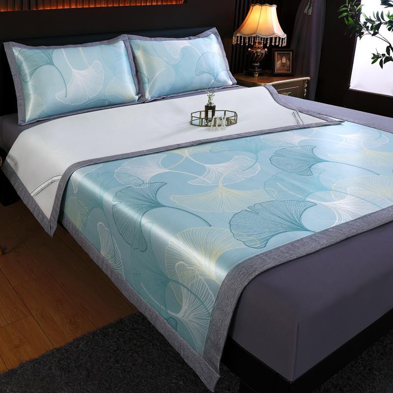 牛奶丝冰藤席冰丝凉席机洗水洗夏季折叠三件套可机洗双人软席