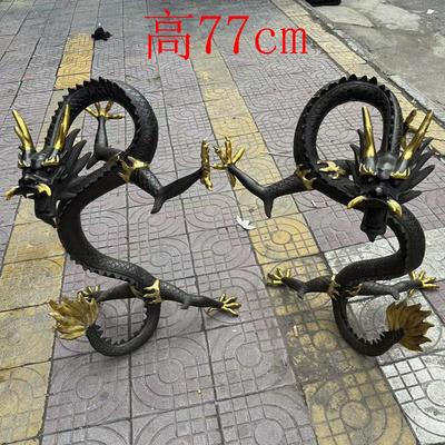 黄铜五爪龙招财摆件紫铜鎏金汉龙立龙祥龙客厅店铺开业礼品