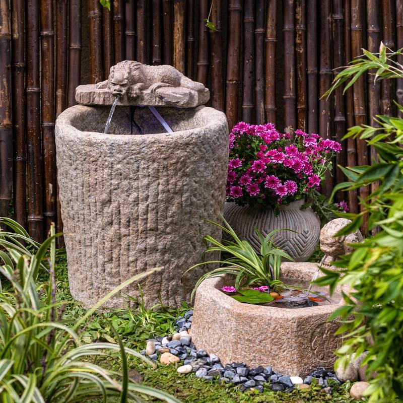 掬涵新中式禅意盘龙流水摆件庭院别墅户外循环水鱼缸景观造景装饰