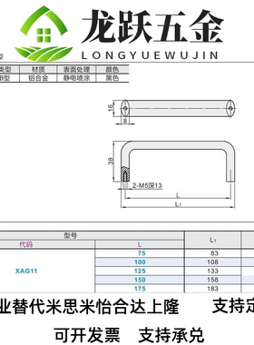 XAG1-L75/10L0/1L125/L10/L175铝合5金内装型B型椭圆形拉手