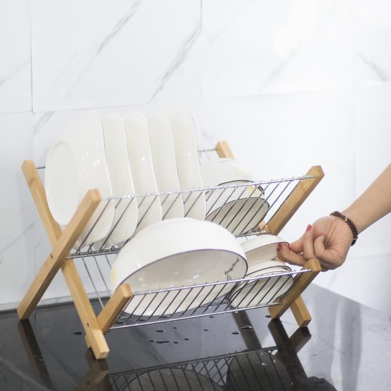 厨房沥水碗碟架盘子碟字不锈镀镍钢D晾干置物架放碗的架子家用碗