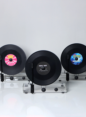 新中式水晶复古留j声机黑胶唱片创意客厅装饰轻奢摆件高端家居软