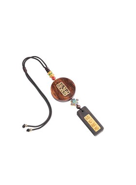 花梨木檀木质平k安无事牌刻字汽车挂件国风车内车载后视镜吊饰