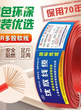 国标多股纯铜芯软电线BVR1.s5/2.5/4/6/10/16平方多芯家装家用电