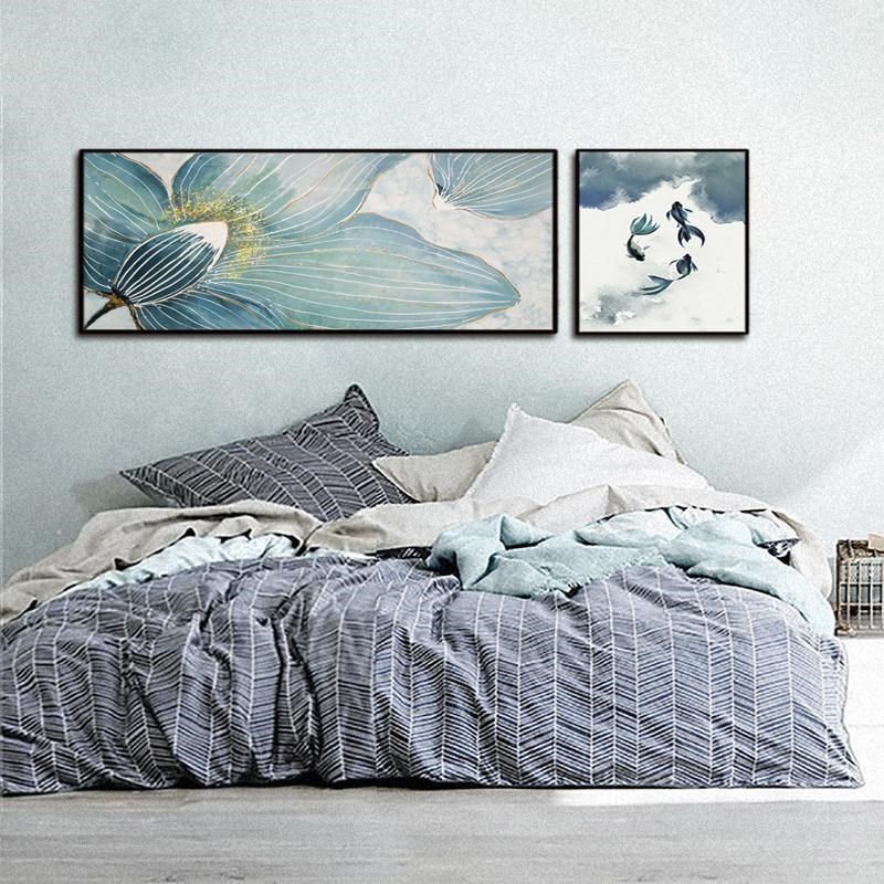 纯手绘油画客厅沙发背景挂画荷花鱼F手工双联现代北欧装饰画新中,家居饰品,现代装饰画,淘宝优惠券,粉丝福利购,淘宝优惠卷