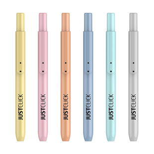 韩国MORRIS JUSTCLICK柔色系按动式出芯防干设计荧光笔标记填色六色/三色/单支装学生白领学习备考手帐制作