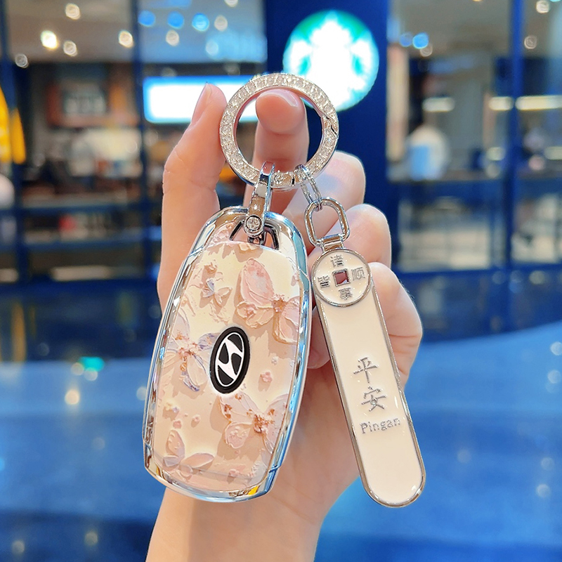 现代ix35钥匙套朗动汽车悦动名图胜达悦纳ix25伊兰特瑞纳菲斯塔扣