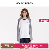 TEDDY26年春夏新款 时尚 拼色条纹女士圆领套头长袖 NOISY 罩衫 百搭