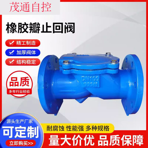橡胶瓣止回阀法兰式H44X-16Q立式阀球墨铸铁DN50 65 80 100 150