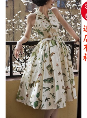 素衣彼时2438夏季女p士砍袖高腰连衣裙服装纸样大摆太阳裙裁剪样