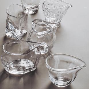 茶邂 纯手工水晶耐热玻璃茶具家用加厚公道杯分茶器 一宅正品 日式
