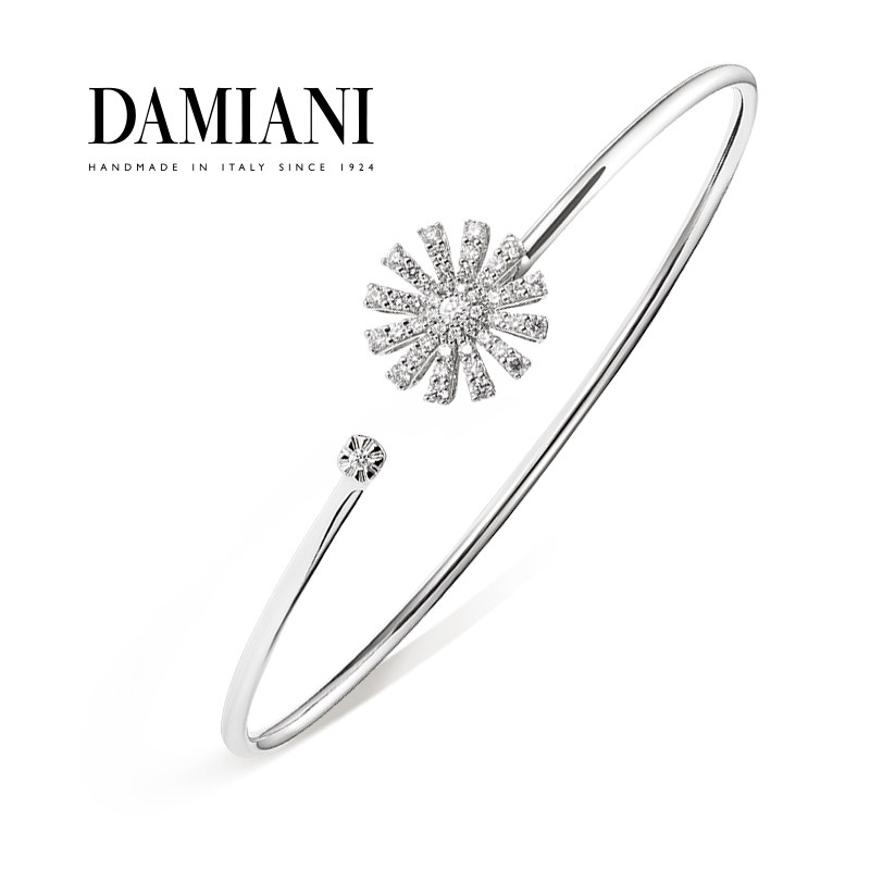 DAMIANI/玳美雅小雏菊系列18K白金钻石镶嵌手镯意大利手工配饰
