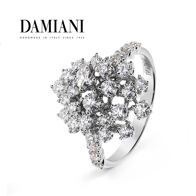 DAMIANI/玳美雅 绒花系列18K白金钻石戒指璀璨钻戒