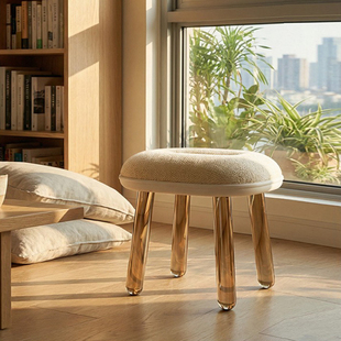 家用客厅儿童换鞋板凳实用结实耐用凳子高级感瞬间回弹坐垫小矮凳