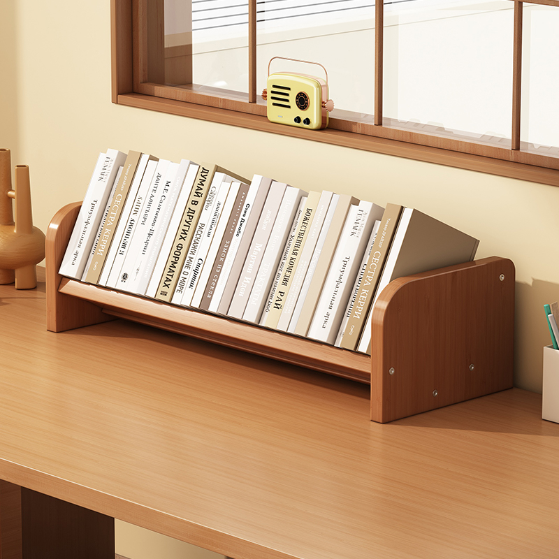 桌面书架简易置物架学生书桌小型飘窗书台书本收纳桌上立式架子