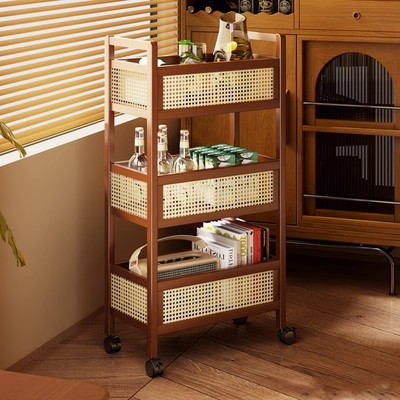 小推车置物架多层可移动落地书架零食小推车卧室收纳储物架多功能