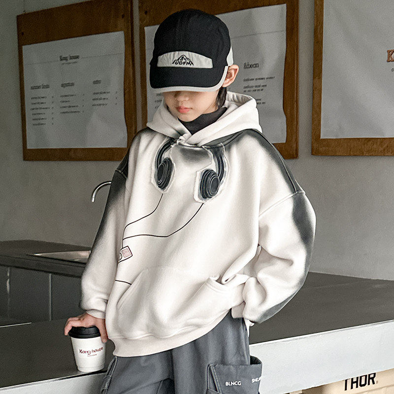 左西风云儿童套装男童春秋款卫衣2026新款春装痞帅帅气春季中大童
