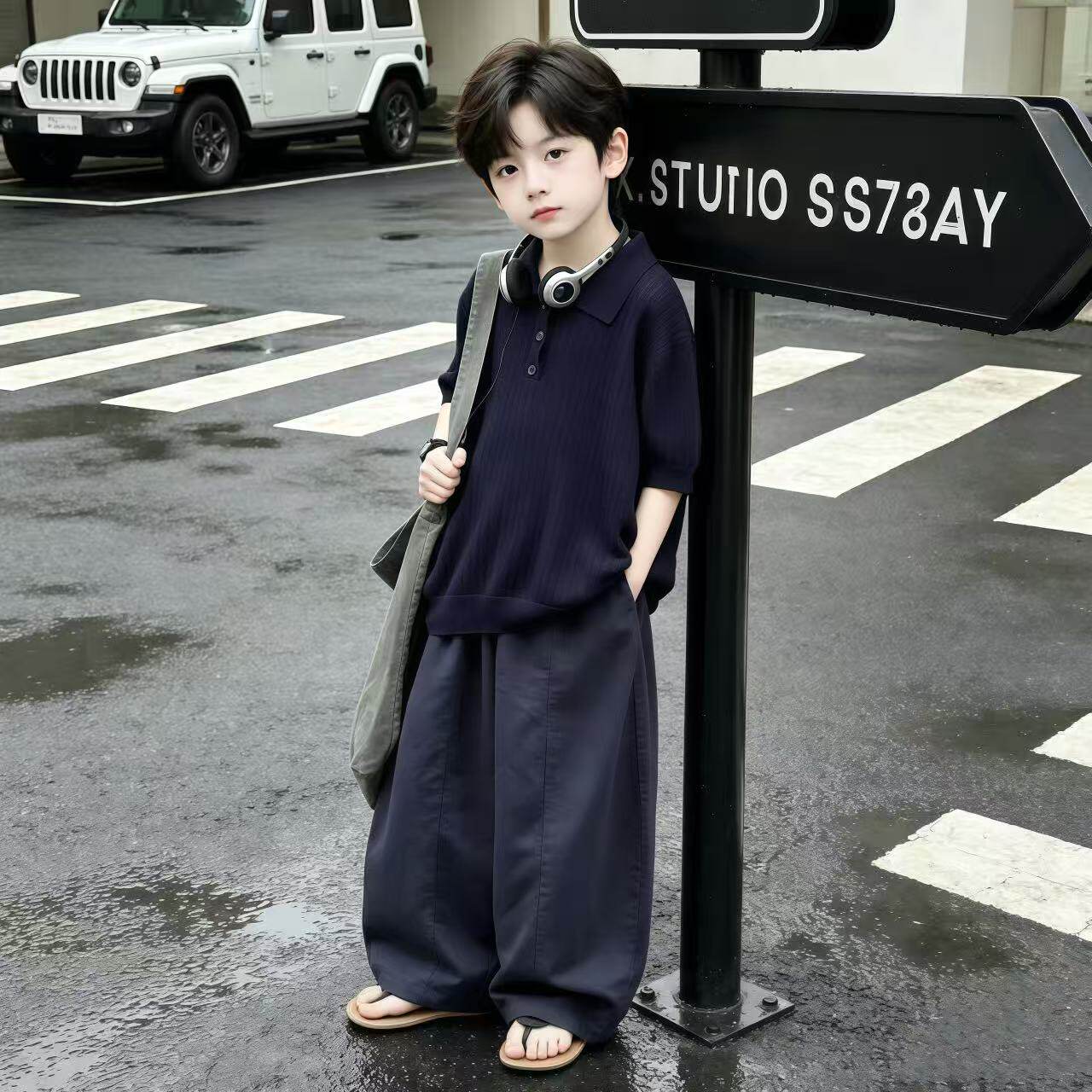 左西官方旗舰店童装男童夏装套装2026新款运动大童夏季男孩短袖薄
