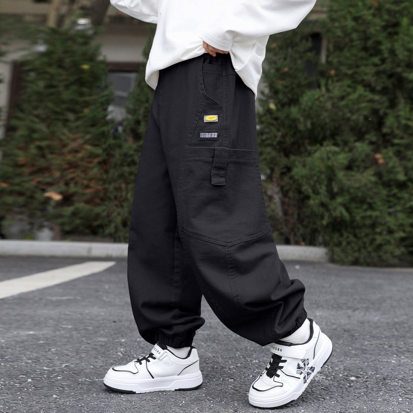 左西风云儿童套装男童春秋款工装裤子2026新款春季男孩休闲中大童