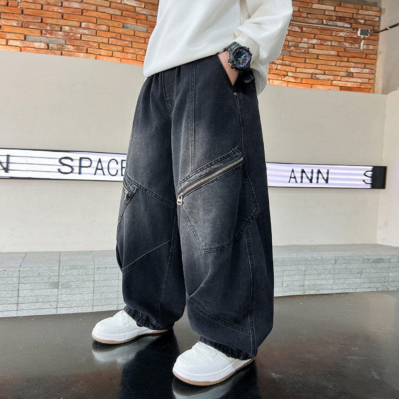 左西风云儿童套装男童春秋款牛仔裤子2026新款春季中大童休闲春装