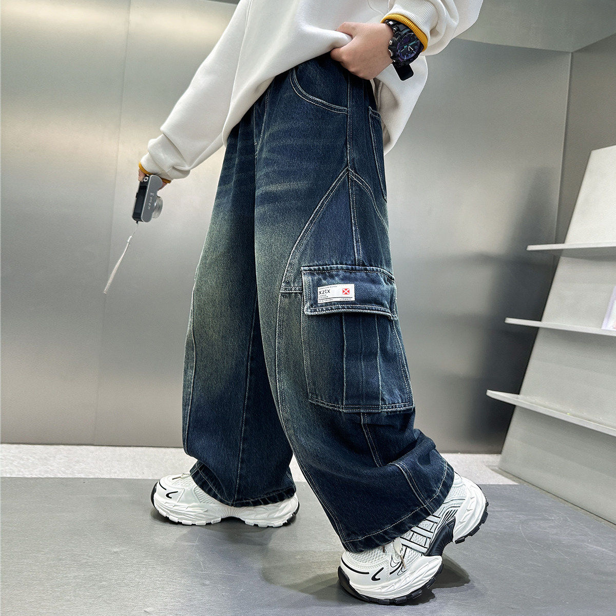 左西风云儿童套装男童春秋款牛仔裤子2026新款男孩春装休闲春季中