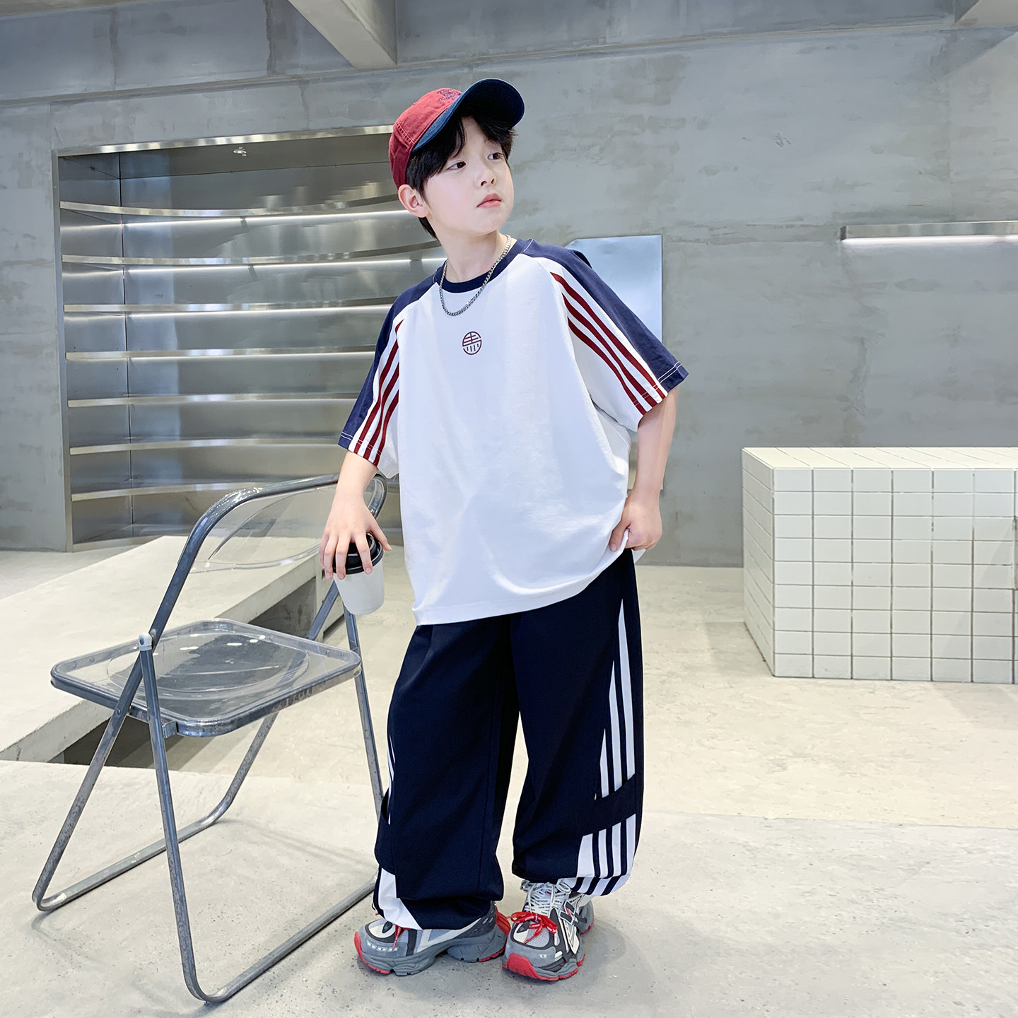 左西官方旗舰店童装男童夏装套装2026新款夏季薄款男孩运动大童夏