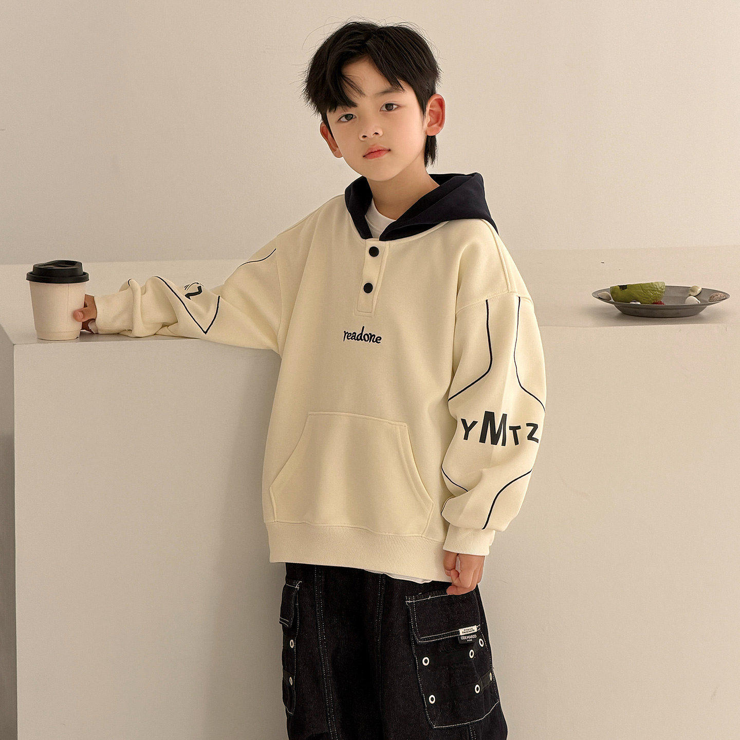 左西风云儿童套装男童春秋款卫衣2026新款春装帅气春季中大童男孩