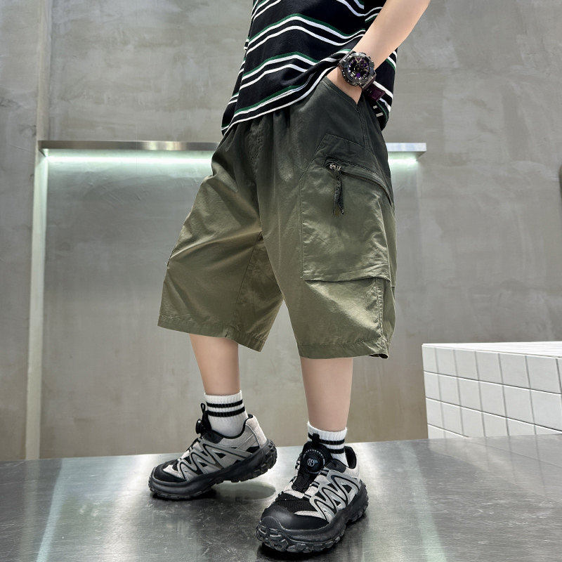 左西风云儿童装男童夏季短裤裤子2026新款工装裤中大童中裤夏款薄