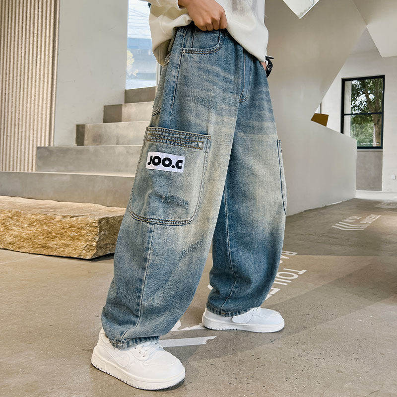 左西风云儿童套装男童春秋款牛仔裤子2026新款春季春装男孩休闲中