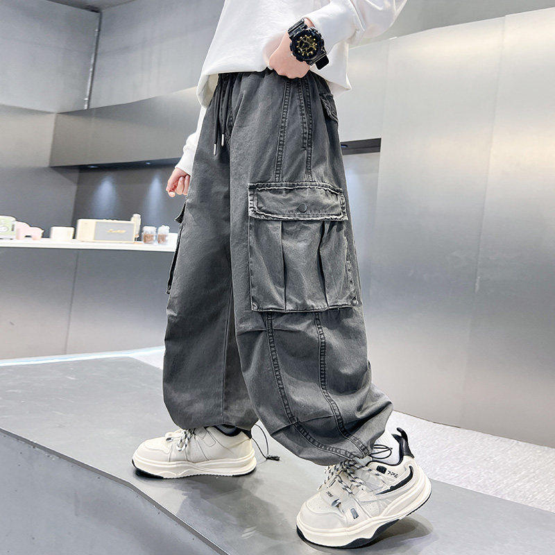 左西风云儿童套装男童春秋款工装裤子2026新款春装男孩春季休闲中