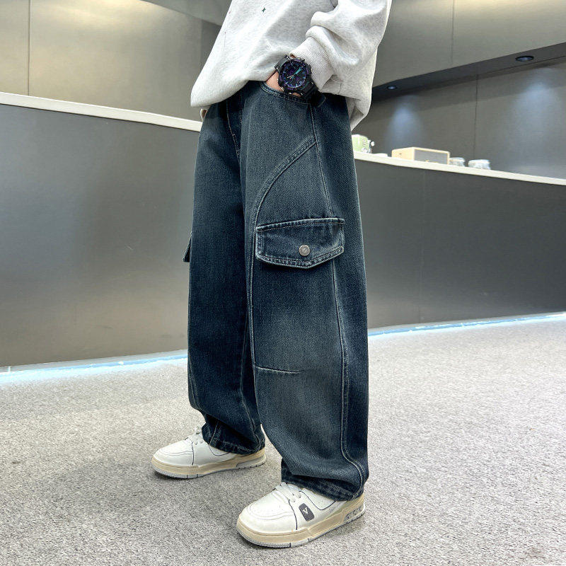 左西风云儿童套装男童春秋款牛仔裤子2026新款春季男孩春装休闲中