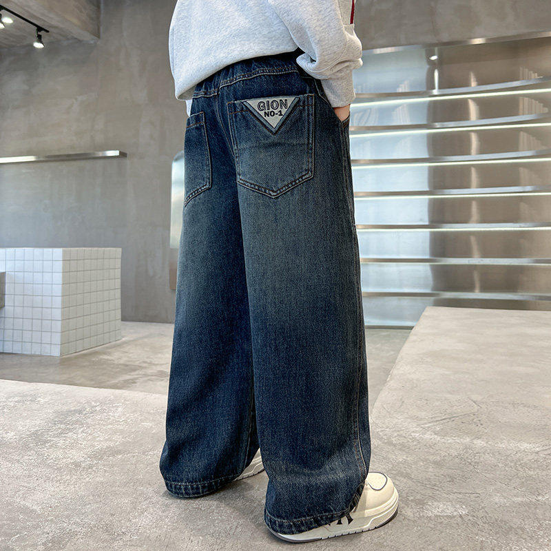 左西风云儿童套装男童春秋款牛仔裤子2026新款男孩春季春装中大童