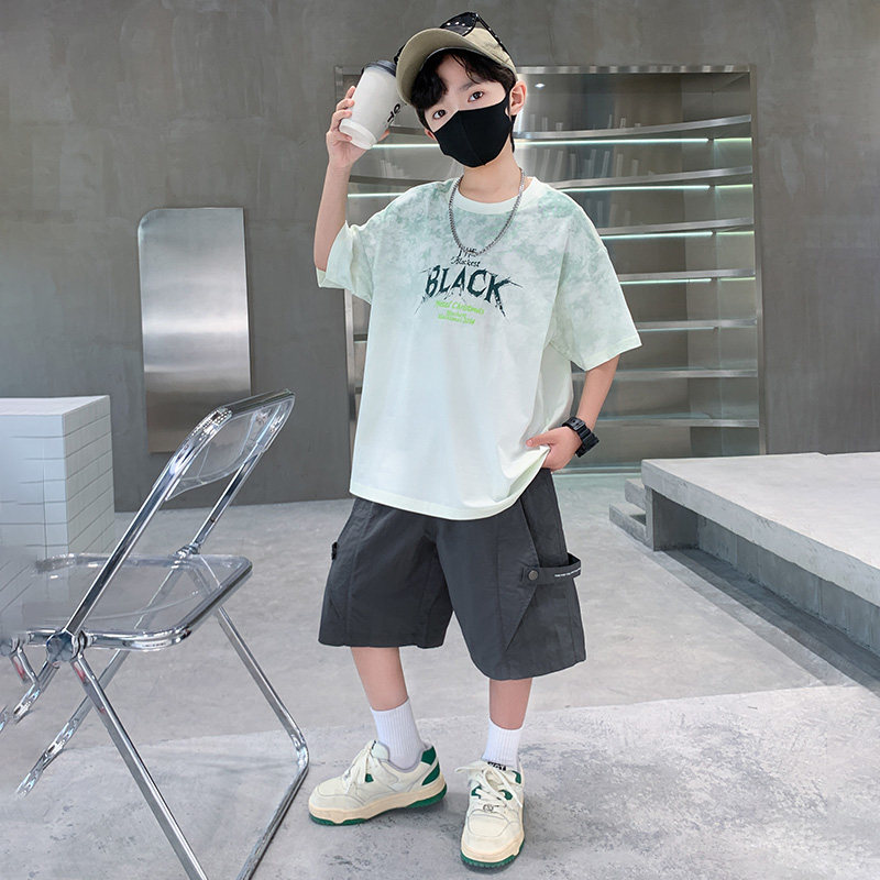 左西官方旗舰店儿童装男童夏装套装2026新款大童男孩运动夏季短袖