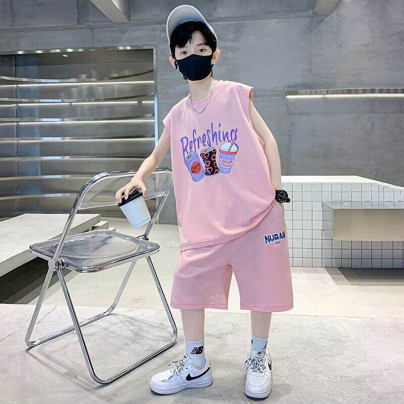 左西官方旗舰店童装男童夏装套装儿童2026新款夏季背心中大童运动