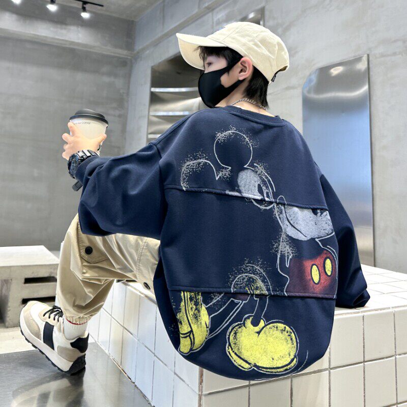 左西风云儿童装男童卫衣春秋款2026新款男孩帅气秋季秋装中大童痞